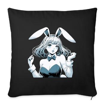 Costume de lapin belle femme Manga Cosplay cadeau - Housse de coussin décorative 45 x 45 cm - noir - Devant
