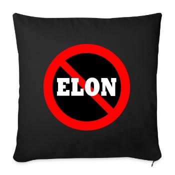 Anti Elon - Sofa pillowcase 17,3'' x 17,3'' (45 x 45 cm) - black - Front