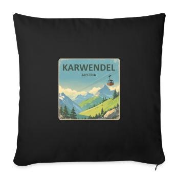 Karwendel retro seilbahn - Sofakissenbezug 45 x 45 cm - Schwarz - Vorne