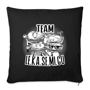 Team Le.Ka.Se.Mi.Gu – Brotzeit Crew - Sofakissenbezug 45 x 45 cm - Schwarz - Vorne