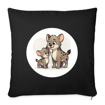 Famille des hyènes - Housse de coussin décorative 45 x 45 cm - noir - Devant