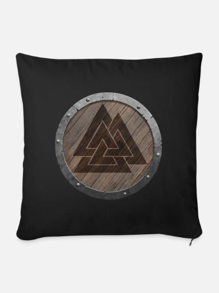 Valknut Wikingersymbol - Sofakissenbezug 45 x 45 cm - Schwarz