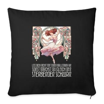 Ballerina sterbender Schwan Art Nouveau Geschenk - Sofakissenbezug 45 x 45 cm - Schwarz - Vorne