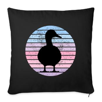Vintage Duck - Sofakissenbezug 45 x 45 cm - Schwarz - Vorne