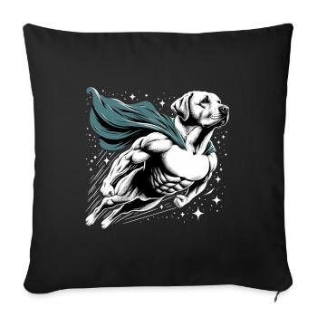 Super chien Labrador Retriever Labi Labbi Cadeau - Housse de coussin décorative 45 x 45 cm - noir - Devant