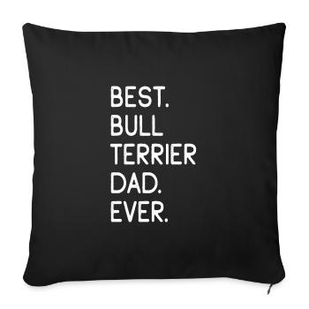 Bullterrier Bull Terrier - Sofakissenbezug 45 x 45 cm - Schwarz - Vorne