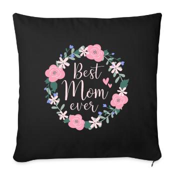 Meilleure maman de tous les temps - rose - Housse de coussin décorative 45 x 45 cm - noir - Devant