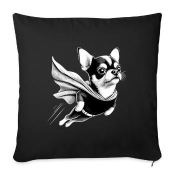 Super Dog Chihuahua Chi Chis Gift - Sofa pillowcase 17,3'' x 17,3'' (45 x 45 cm) - black - Front