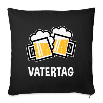 Vatertag (Bier Prosit / Bayrische Bierkrüge / 3C) - Sofakissenbezug 45 x 45 cm - Schwarz - Vorne
