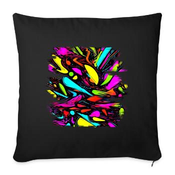 Neon Style 80s Retro Party Color Glow - Sofa pillowcase 17,3'' x 17,3'' (45 x 45 cm) - black - Front
