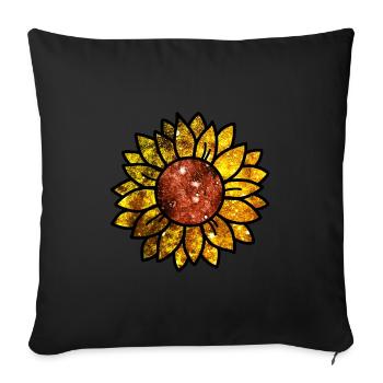 Cosmic Sunflower - Sofa pillowcase 17,3'' x 17,3'' (45 x 45 cm) - black - Front