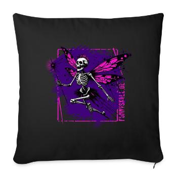 Fairy Skull // Skeleton Fairy // Magic FS0249 - Sofa pillowcase 17,3'' x 17,3'' (45 x 45 cm) - black - Front