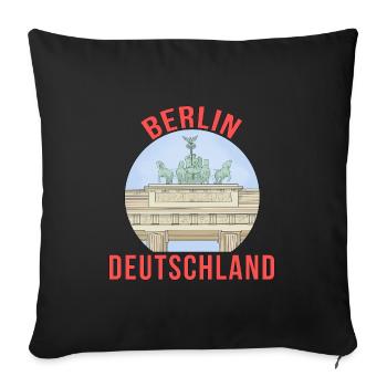 Die Stadt Berlin in Deutschland - Sofakissenbezug 45 x 45 cm - Schwarz - Vorne