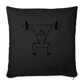 Weightlifting - Motivational Gym Motive - Sofa pillowcase 17,3'' x 17,3'' (45 x 45 cm) - black - Front