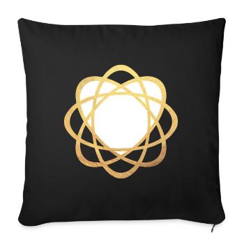 Yoga Heart Love Meditation Gold Luxury Mandala om - Sofa pillowcase 17,3'' x 17,3'' (45 x 45 cm) - black - Front