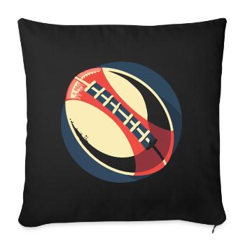Rugby Ball Graphic - Sofa pillowcase 17,3'' x 17,3'' (45 x 45 cm) - black - Front
