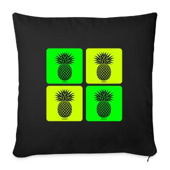 Pop Art Pineapple - Sofa pillowcase 17,3'' x 17,3'' (45 x 45 cm) - black - Front