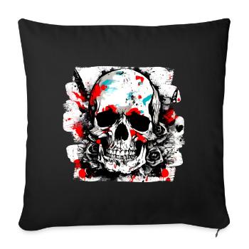 Biker Club Tattoo Trash Polka Style - Sofa pillowcase 17,3'' x 17,3'' (45 x 45 cm) - black - Front