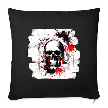 Trash Polka Tattoo Heavy Metal Style - Housse de coussin décorative 45 x 45 cm - noir - Devant