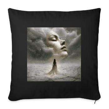 Silent encounter in the storm of thoughts - Sofa pillowcase 17,3'' x 17,3'' (45 x 45 cm) - black - Front