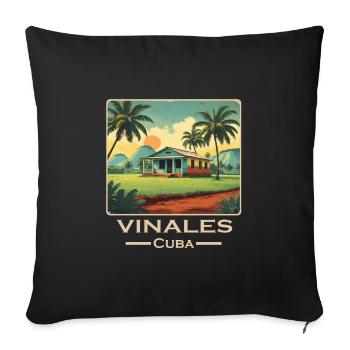 Vinales Cuba alternativ retro - Sofakissenbezug 45 x 45 cm - Schwarz - Vorne