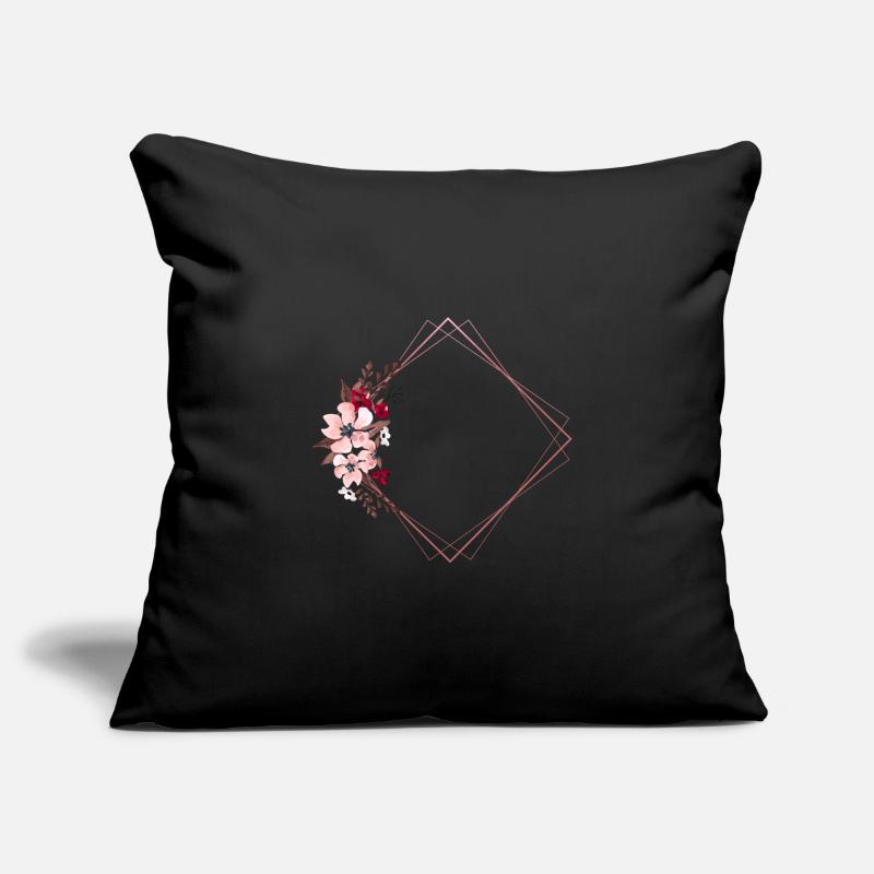 Flowers in Rectangular Frame / Pink Tones Sofa pillowcase 17,3'' x 17,3'' (45 x 45 cm)