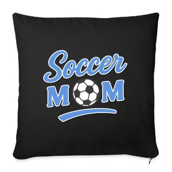 Maman Soccer - Housse de coussin décorative 45 x 45 cm - noir - Devant