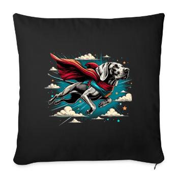 Super chien braque de Weimar Weimi Cape Cape cadeau - Housse de coussin décorative 45 x 45 cm - noir - Devant