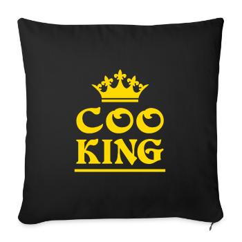COOKING !(Roi de la cuisine) - Housse de coussin décorative 45 x 45 cm - noir - Devant