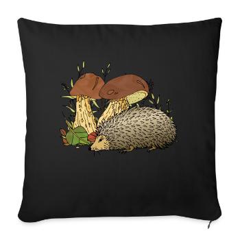 Hérisson - Housse de coussin décorative 45 x 45 cm - noir - Devant