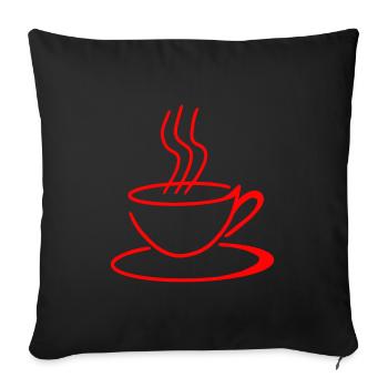 Minimalistischer und moderner Kaffee - Sofakissenbezug 45 x 45 cm - Schwarz - Vorne