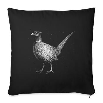 A pheasant - Sofa pillowcase 17,3'' x 17,3'' (45 x 45 cm) - black - Front