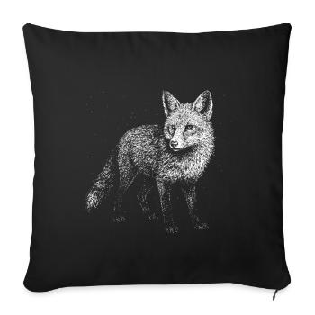 Ein Fuchs - Sofakissenbezug 45 x 45 cm - Schwarz - Vorne