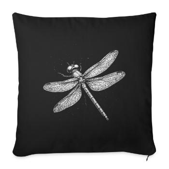 Dragonfly - Sofa pillowcase 17,3'' x 17,3'' (45 x 45 cm) - black - Front