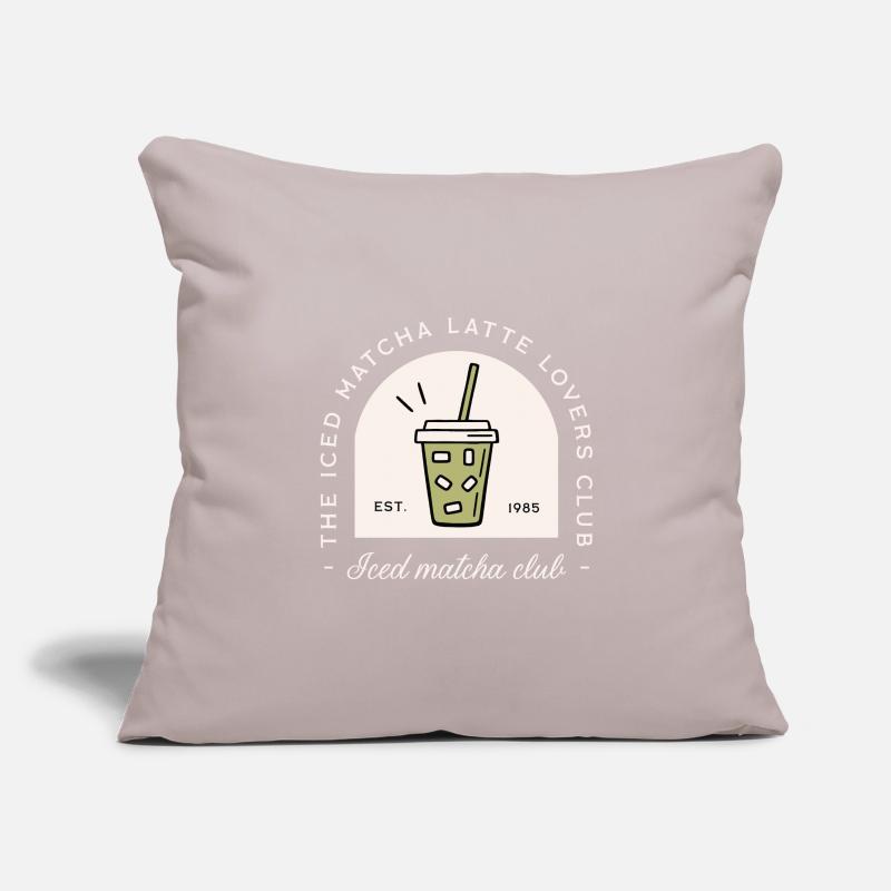 Iced matcha latte boisson japonaise humour Housse de coussin décorative 45 x 45 cm