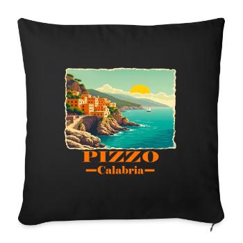 Pizzo Calabre orange - Housse de coussin décorative 45 x 45 cm - noir - Devant