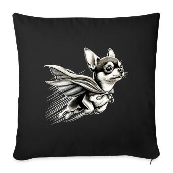 Super chien Chihuahua héros Cape Chi Chis cadeau - Housse de coussin décorative 45 x 45 cm - noir - Devant