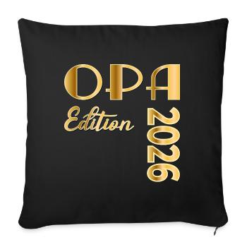 Schriftzug OPA 2026 - Sofakissenbezug 45 x 45 cm - Schwarz - Vorne