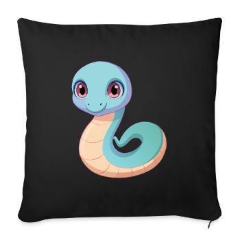 Bébé serpent - Housse de coussin décorative 45 x 45 cm - noir - Devant