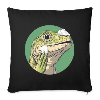 Rasage des lézards – plus doux que jamais ! - Housse de coussin décorative 45 x 45 cm - noir - Devant