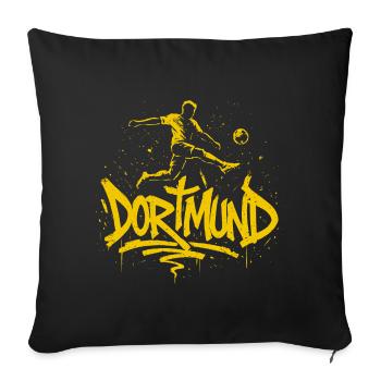 Fußball Dortmund - Sofakissenbezug 45 x 45 cm - Schwarz - Vorne
