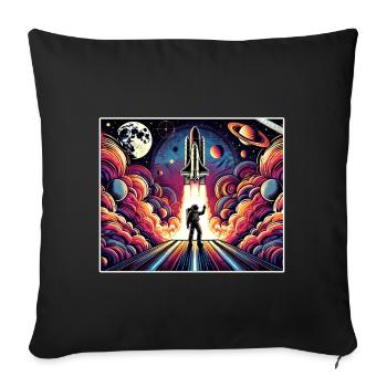 Astronaut Space Mission Design - Sofa pillowcase 17,3'' x 17,3'' (45 x 45 cm) - black - Front
