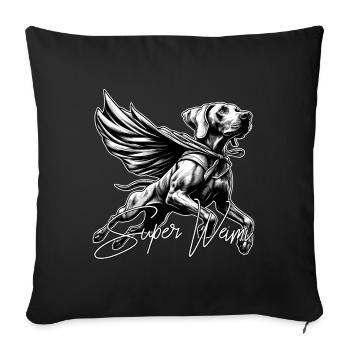 Super chien braque de Weimar Weimi Cape Cape cadeau - Housse de coussin décorative 45 x 45 cm - noir - Devant