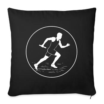 Handing over the baton in a sprint - Sofa pillowcase 17,3'' x 17,3'' (45 x 45 cm) - black - Front
