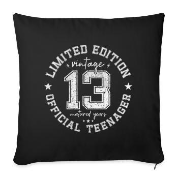 13 Year Old Official Teenager 13th Birthday Party - Housse de coussin décorative 45 x 45 cm - noir - Devant