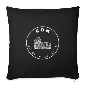 Rome with Colosseum and coordinates - Sofa pillowcase 17,3'' x 17,3'' (45 x 45 cm) - black - Front