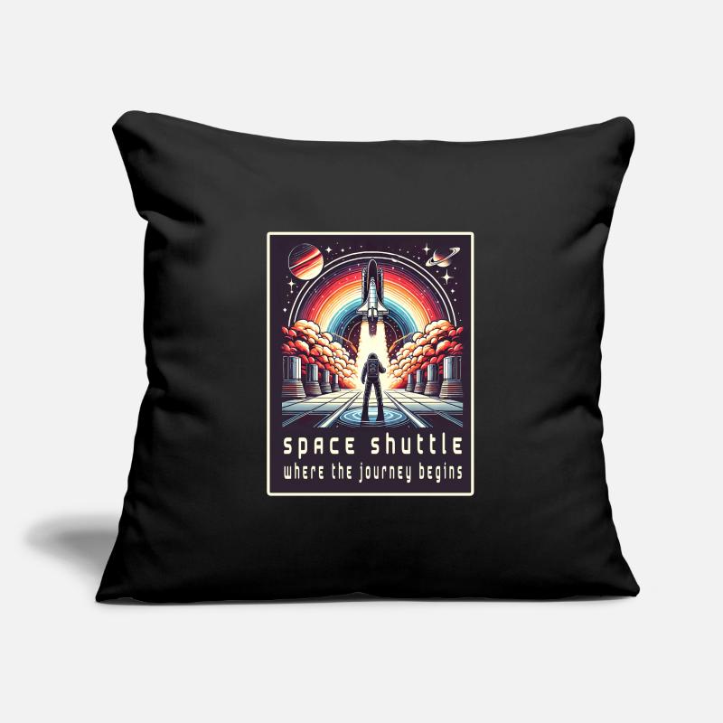 Navette spatiale - Le voyage commence Housse de coussin décorative 45 x 45 cm
