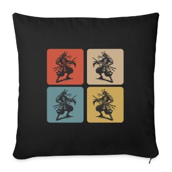 Samurai Japan Vintage Design - Housse de coussin décorative 45 x 45 cm - noir - Devant
