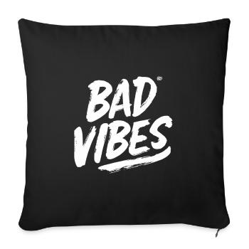 Mauvaises vibrations Blanc - Housse de coussin décorative 45 x 45 cm - noir - Devant