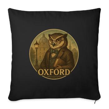 Professor Eule – Oxford Wisdom - Sofakissenbezug 45 x 45 cm - Schwarz - Vorne